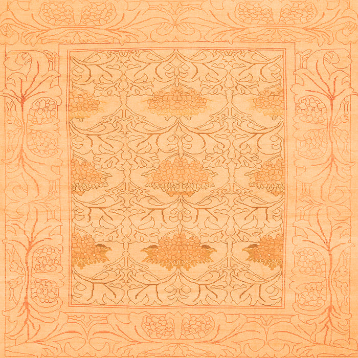 Square Oriental Orange Traditional Rug, abs1222org