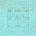 Square Machine Washable Oriental Light Blue Traditional Rug, wshabs1222lblu