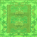 Square Abstract Green Modern Rug, abs1223grn