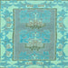 Square Machine Washable Abstract Light Blue Modern Rug, wshabs1223lblu