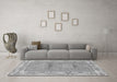 Machine Washable Abstract Gray Modern Rug in a Living Room,, wshabs1223gry