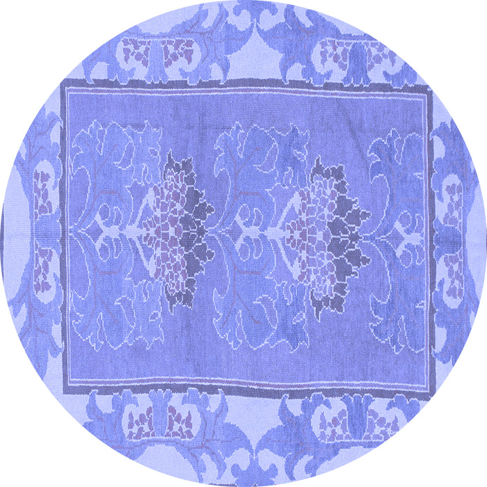 Round Machine Washable Abstract Blue Modern Rug, wshabs1223blu