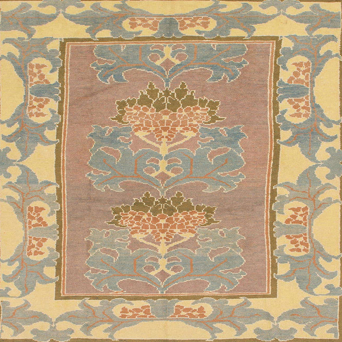 Square Machine Washable Abstract Brown Green Rug, wshabs1223