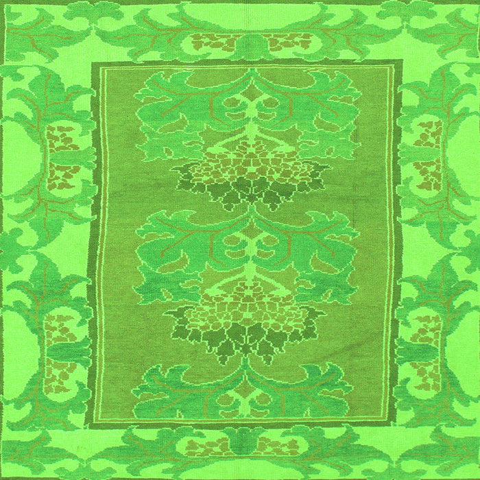 Square Machine Washable Abstract Green Modern Area Rugs, wshabs1223grn