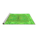 Sideview of Machine Washable Abstract Green Modern Area Rugs, wshabs1223grn