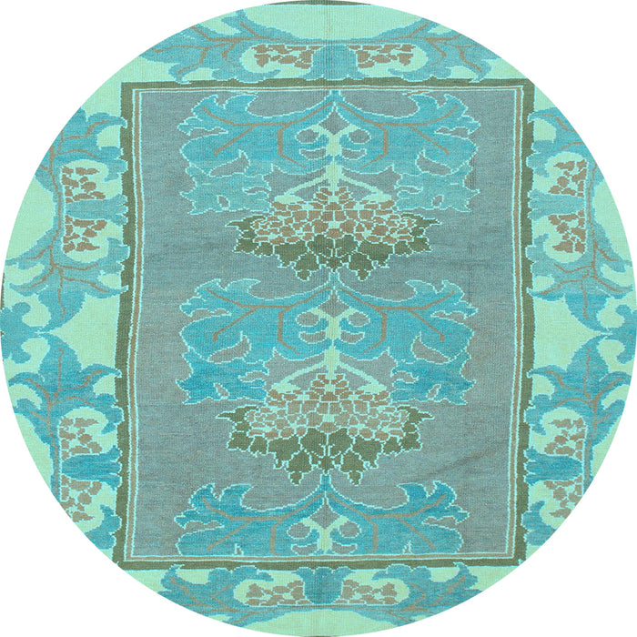 Round Machine Washable Abstract Light Blue Modern Rug, wshabs1223lblu