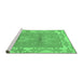 Sideview of Machine Washable Abstract Emerald Green Modern Area Rugs, wshabs1223emgrn