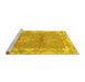 Sideview of Machine Washable Abstract Yellow Modern Rug, wshabs1223yw