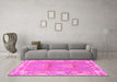 Machine Washable Abstract Pink Modern Rug in a Living Room, wshabs1223pnk