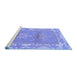 Sideview of Machine Washable Abstract Blue Modern Rug, wshabs1223blu