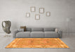 Machine Washable Abstract Orange Modern Area Rugs in a Living Room, wshabs1223org