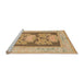 Sideview of Machine Washable Abstract Chocolate Brown Rug, wshabs1224