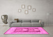 Machine Washable Abstract Pink Modern Rug in a Living Room, wshabs1224pnk