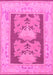 Machine Washable Abstract Pink Modern Rug, wshabs1224pnk
