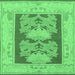 Square Abstract Emerald Green Modern Rug, abs1224emgrn