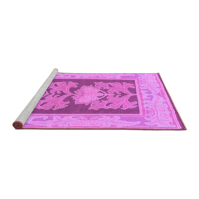 Sideview of Machine Washable Abstract Purple Modern Area Rugs, wshabs1224pur