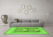 Machine Washable Abstract Green Modern Area Rugs in a Living Room,, wshabs1224grn