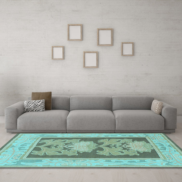 Machine Washable Abstract Light Blue Modern Rug in a Living Room, wshabs1224lblu