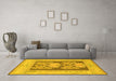 Machine Washable Abstract Yellow Modern Rug in a Living Room, wshabs1224yw