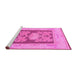 Sideview of Machine Washable Abstract Pink Modern Rug, wshabs1224pnk