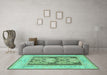 Machine Washable Abstract Turquoise Modern Area Rugs in a Living Room,, wshabs1224turq