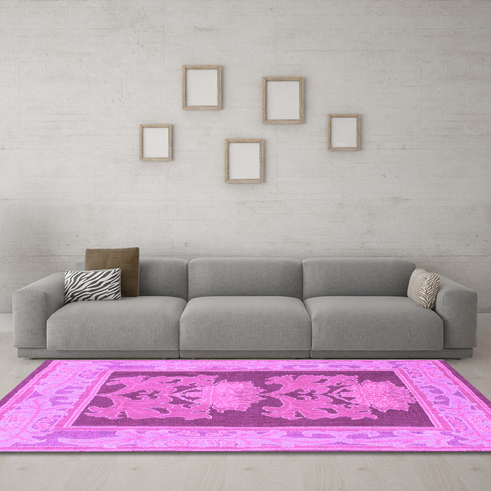 Machine Washable Abstract Purple Modern Area Rugs in a Living Room, wshabs1224pur
