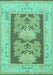 Machine Washable Abstract Turquoise Modern Area Rugs, wshabs1224turq