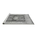 Sideview of Machine Washable Abstract Gray Modern Rug, wshabs1224gry