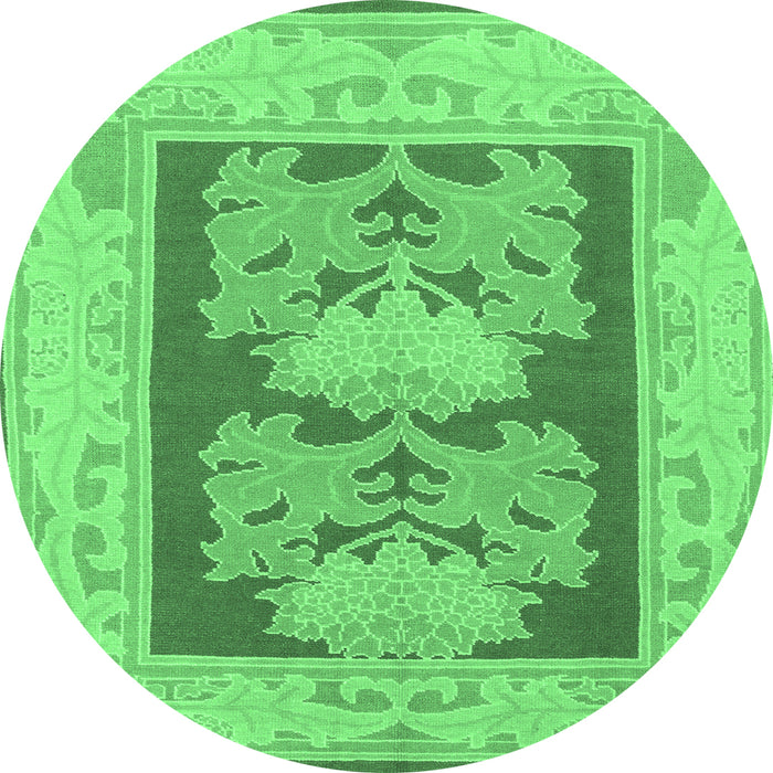 Round Abstract Emerald Green Modern Rug, abs1224emgrn