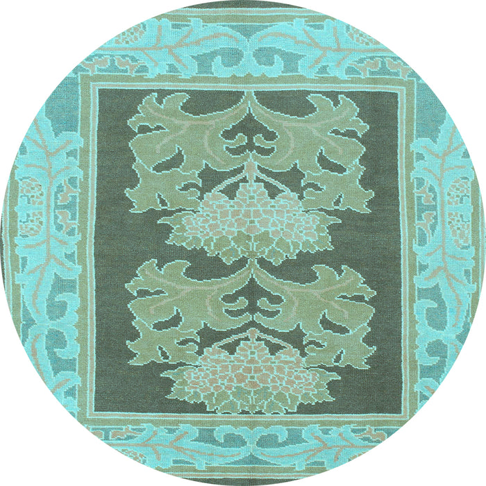 Round Machine Washable Abstract Light Blue Modern Rug, wshabs1224lblu