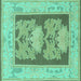 Square Abstract Turquoise Modern Rug, abs1224turq