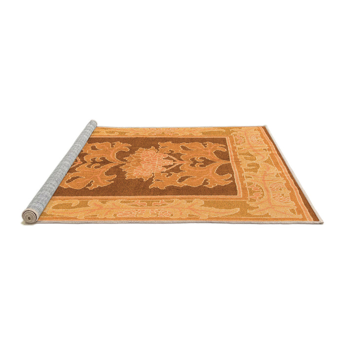 Sideview of Machine Washable Abstract Orange Modern Area Rugs, wshabs1224org