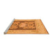 Sideview of Machine Washable Abstract Orange Modern Area Rugs, wshabs1224org