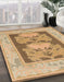 Machine Washable Abstract Chocolate Brown Rug in a Family Room, wshabs1224