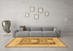 Machine Washable Abstract Brown Modern Rug in a Living Room,, wshabs1224brn