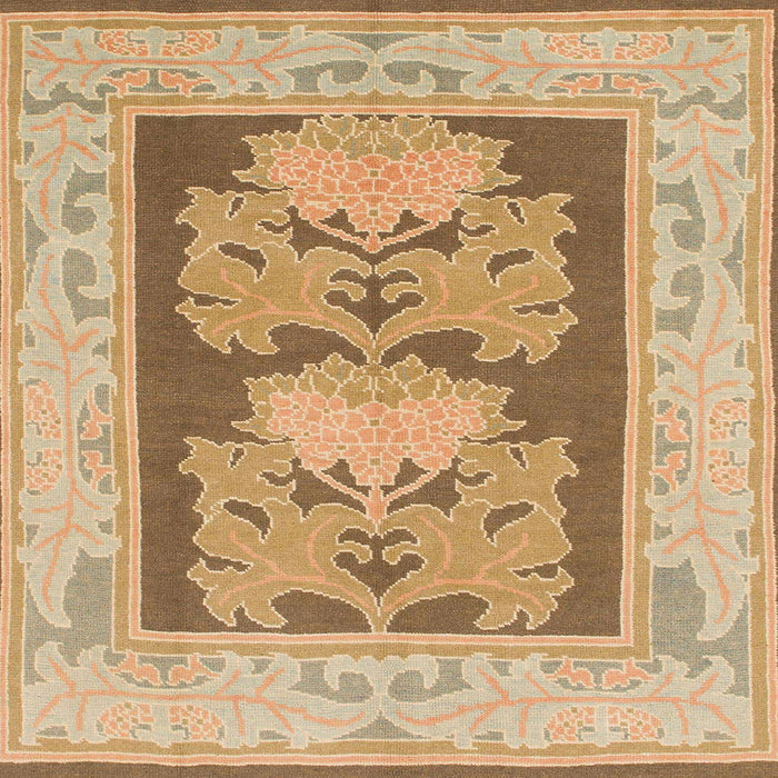 Square Machine Washable Abstract Chocolate Brown Rug, wshabs1224