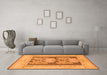 Machine Washable Abstract Orange Modern Area Rugs in a Living Room, wshabs1224org