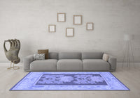 Machine Washable Abstract Blue Modern Rug, wshabs1224blu