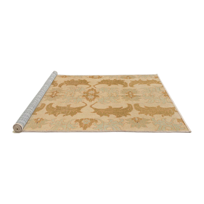 Sideview of Machine Washable Abstract Yellow Rug, wshabs1225