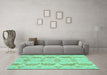 Machine Washable Abstract Turquoise Modern Area Rugs in a Living Room,, wshabs1225turq