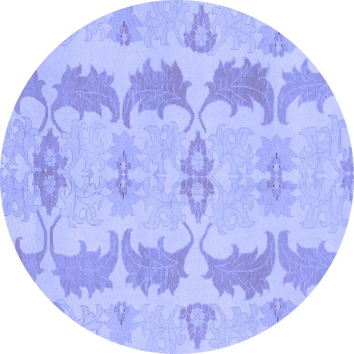 Round Abstract Blue Modern Rug, abs1225blu