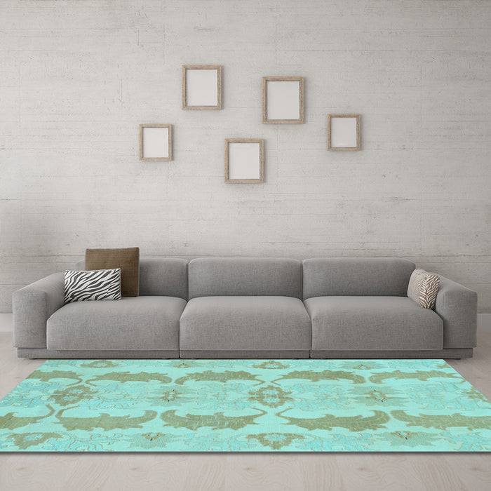 Machine Washable Abstract Light Blue Modern Rug in a Living Room, wshabs1225lblu