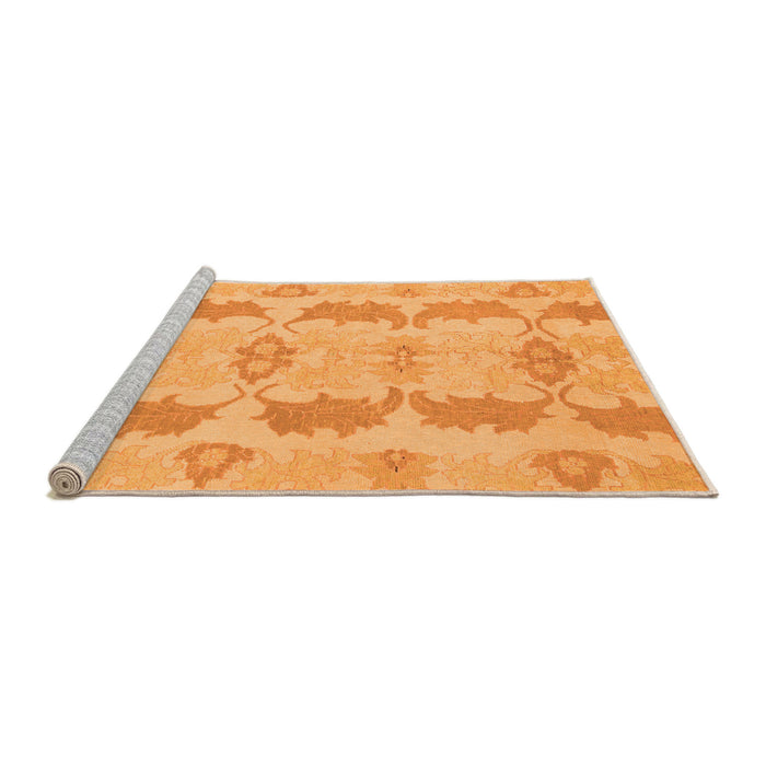 Sideview of Machine Washable Abstract Orange Modern Area Rugs, wshabs1225org