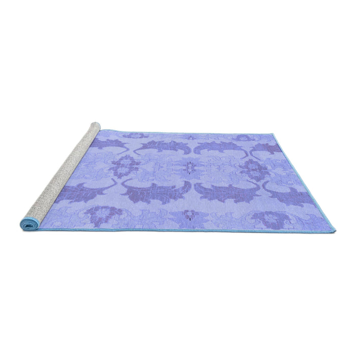 Sideview of Machine Washable Abstract Blue Modern Rug, wshabs1225blu