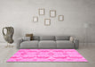 Machine Washable Abstract Pink Modern Rug in a Living Room, wshabs1225pnk