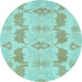 Round Machine Washable Abstract Light Blue Modern Rug, wshabs1225lblu