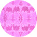 Round Abstract Purple Modern Rug, abs1225pur