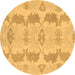 Round Abstract Brown Modern Rug, abs1225brn