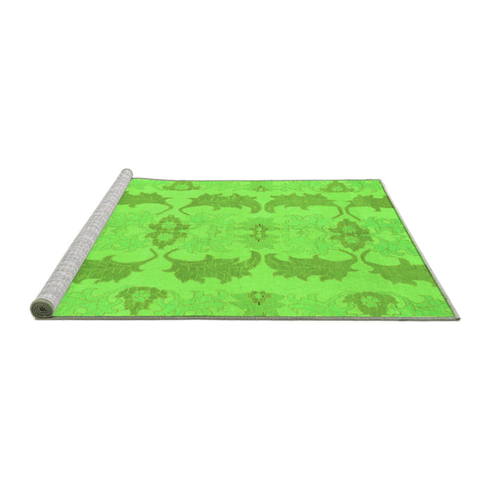 Sideview of Machine Washable Abstract Green Modern Area Rugs, wshabs1225grn