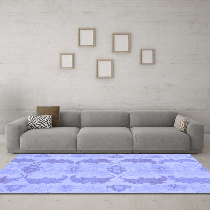 Machine Washable Abstract Blue Modern Rug in a Living Room, wshabs1225blu
